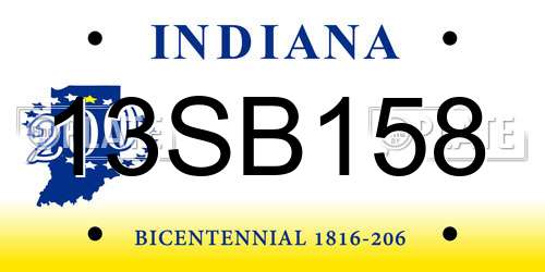 13SB158 Indiana License Plate