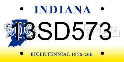 13SD573 Indiana License Plate
