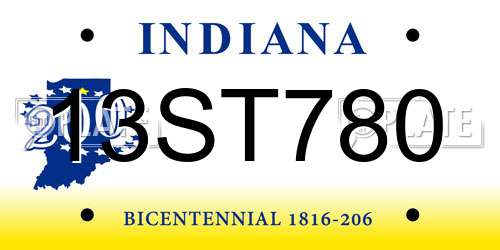 13ST780 Indiana License Plate