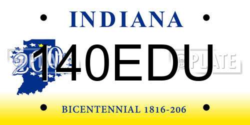 140EDU Indiana License Plate