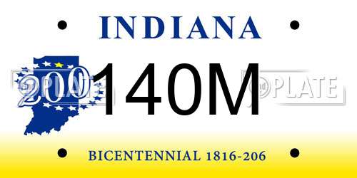 140M Indiana License Plate