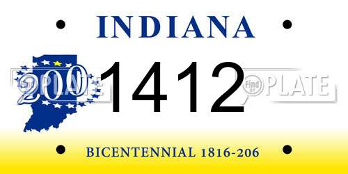 1412 Indiana License Plate