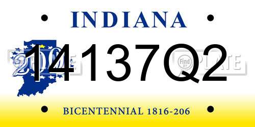 14137Q2 Indiana License Plate