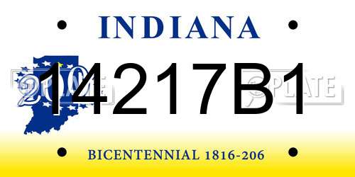 14217B1 Indiana License Plate