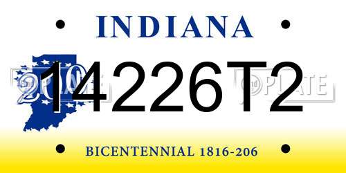 14226T2 Indiana License Plate