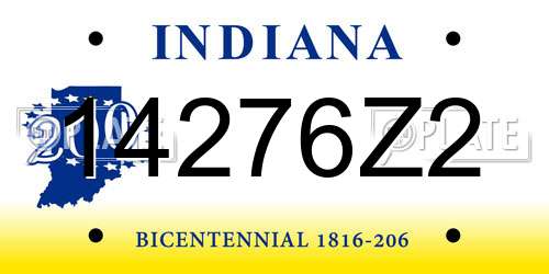 14276Z2 Indiana License Plate