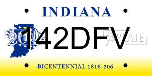 142DFV Indiana License Plate