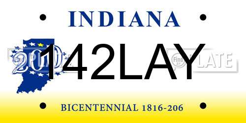 142LAY Indiana License Plate