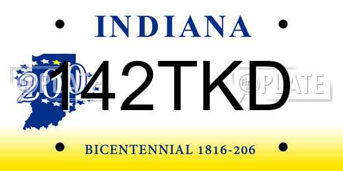 142TKD Indiana License Plate