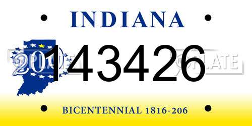 143426 Indiana License Plate