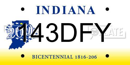 143DFY Indiana License Plate