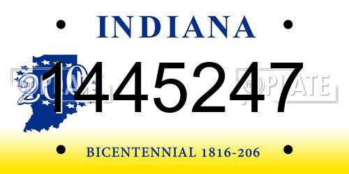 1445247 Indiana License Plate