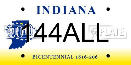 144ALL Indiana License Plate