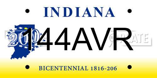 144AVR Indiana License Plate