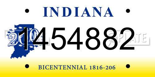 1454882 Indiana License Plate