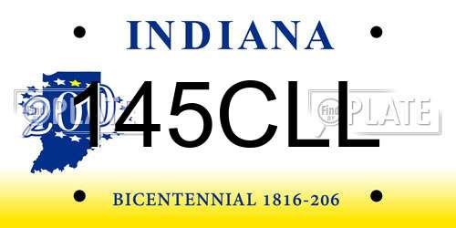 145CLL Indiana License Plate