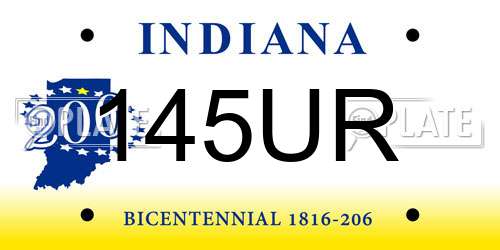 145UR Indiana License Plate