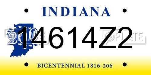 14614Z2 Indiana License Plate