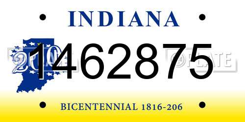 1462875 Indiana License Plate
