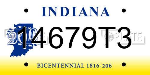 14679T3 Indiana License Plate