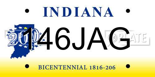 146JAG Indiana License Plate