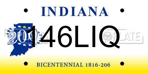 146LIQ Indiana License Plate