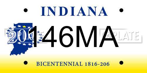146MA Indiana License Plate