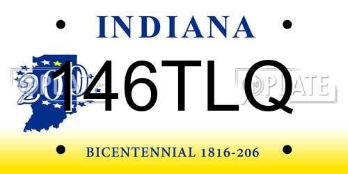 146TLQ Indiana License Plate