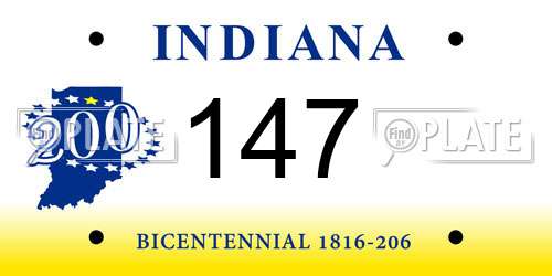 147 Indiana License Plate