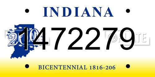 1472279 Indiana License Plate