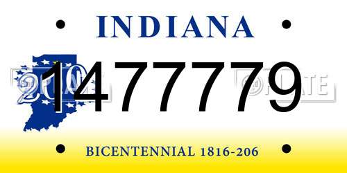 1477779 Indiana License Plate