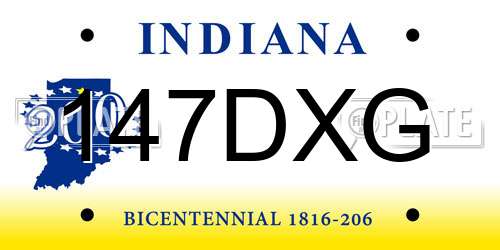 147DXG Indiana License Plate