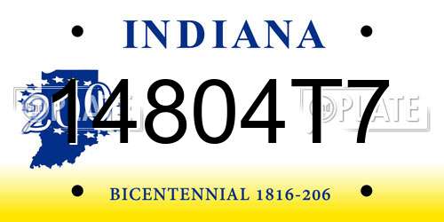 14804T7 Indiana License Plate