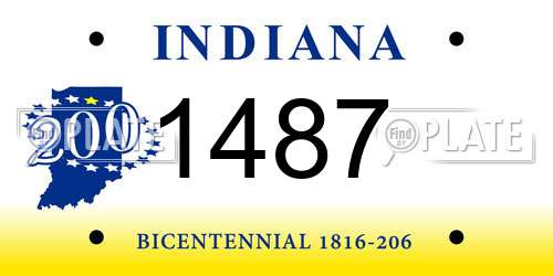 1487 Indiana License Plate