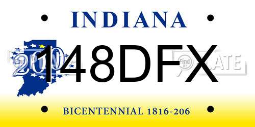 148DFX Indiana License Plate
