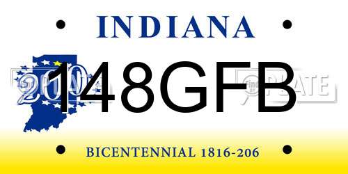 148GFB Indiana License Plate