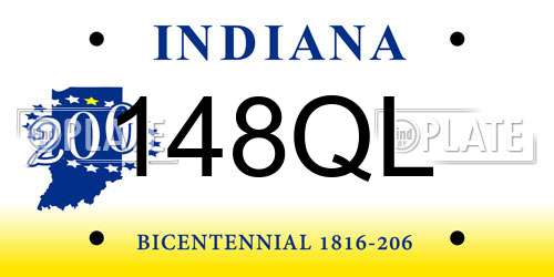 148QL Indiana License Plate