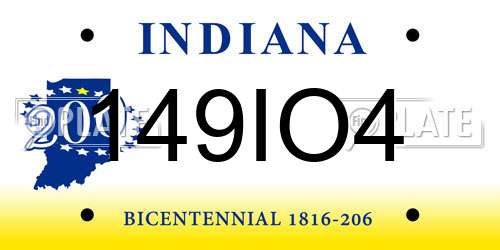 149IO4 Indiana License Plate