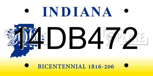 14DB472 Indiana License Plate