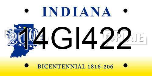 14GI422 Indiana License Plate