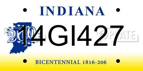 14GI427 Indiana License Plate