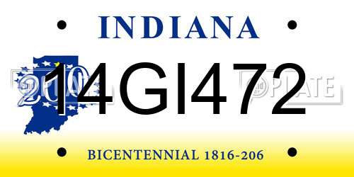 14GI472 Indiana License Plate