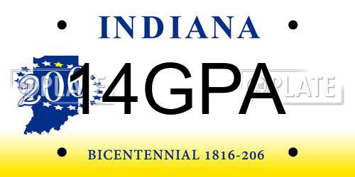 14GPA Indiana License Plate