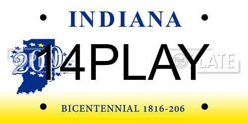14PLAY Indiana License Plate