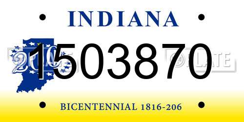 1503870 Indiana License Plate