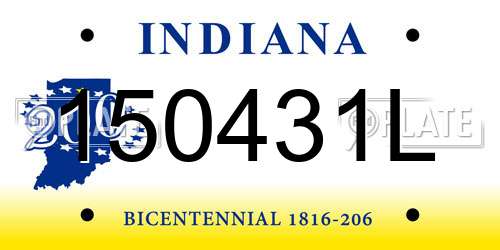 150431L Indiana License Plate