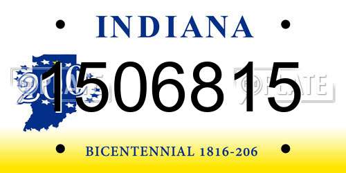 1506815 Indiana License Plate