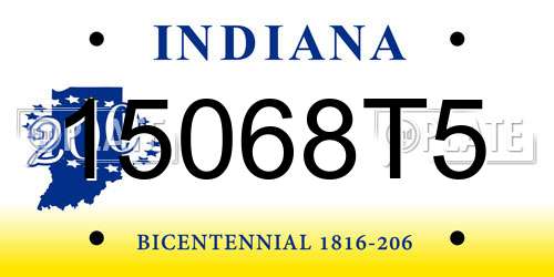 15068T5 Indiana License Plate