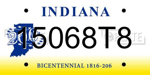 15068T8 Indiana License Plate