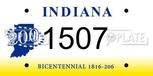 1507 Indiana License Plate